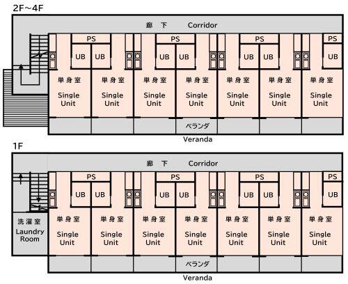 Floor Plans of Building for Singles